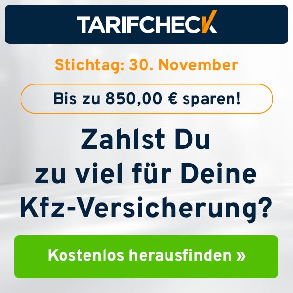 Zahlst Du zu viel für Deine Kfz-Versicherung? Jetzt bis zu 850,00 € im Jahr sparen!